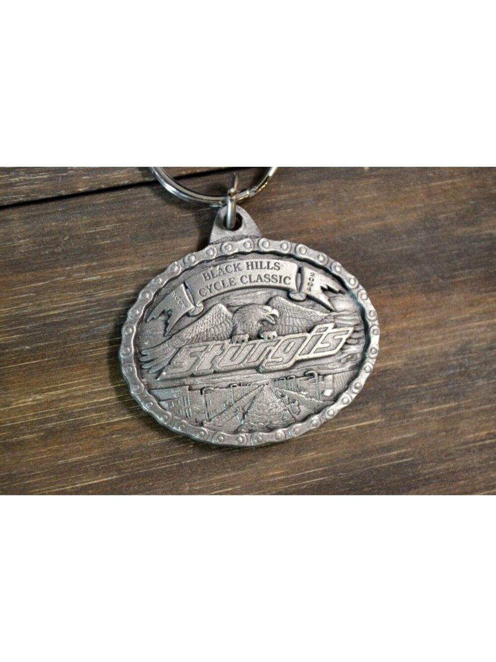 2004 Motorcycle Rally Keychain Sturgis SD Black Hills Biker 64th Year Eagle
